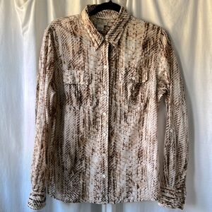 Lucky Brand Brown Snake Print Blouse